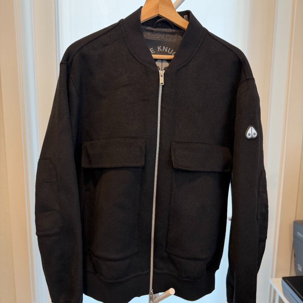 MOOSE KNUCKLE ALDER CASHMERE-WOOL BOMBER JACKET (Size M)